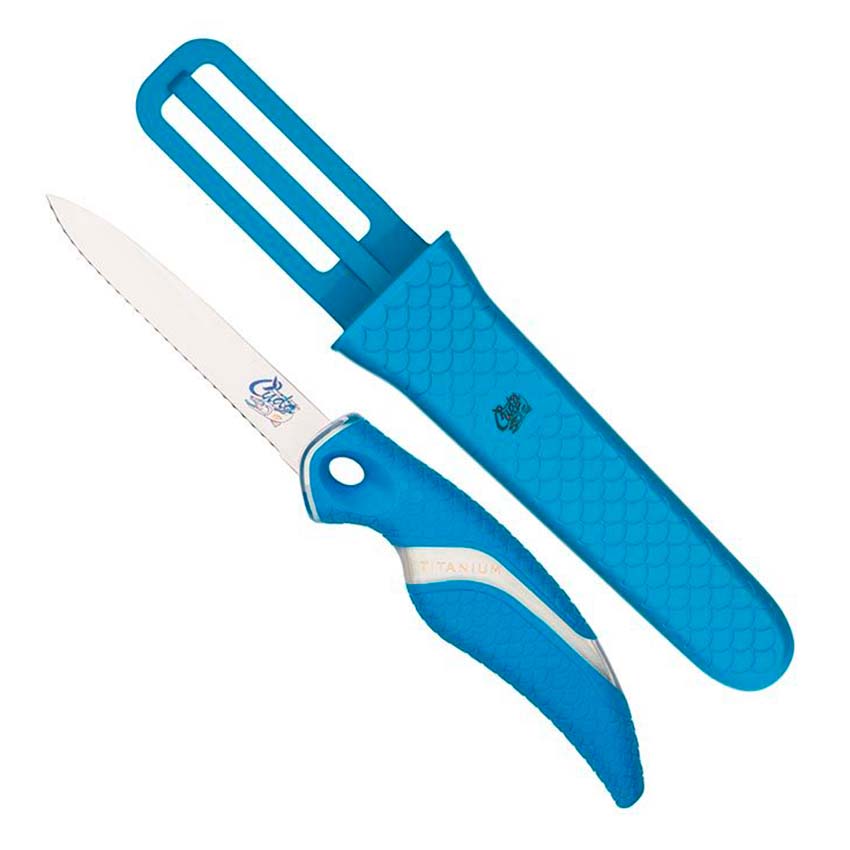 3" Titaniums Bonded Fiskekniv Med Savtakker