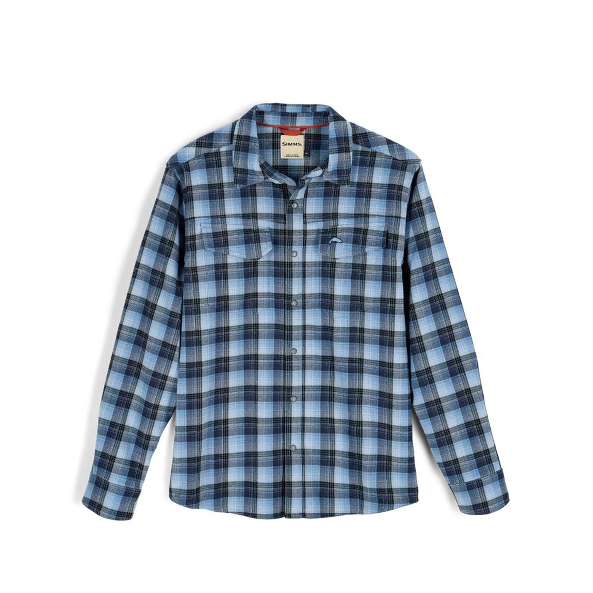 Gallatin Flannel Skjorte Plaid Steel Blue