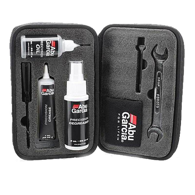 10/11mm wrench Flat/Phillips head screw driver Precision oil Precision grease Precision degreaser Soft brush Soft cloth Soft case Services all reel types Easy to carry