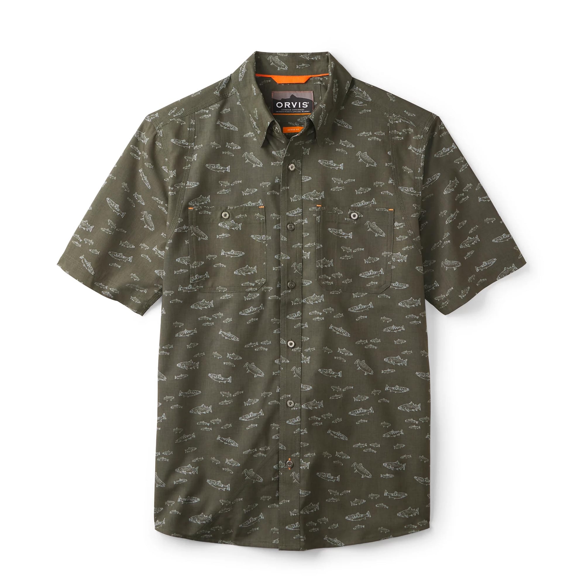 Chambray Kortærmet Skjorte - Freshwater Print