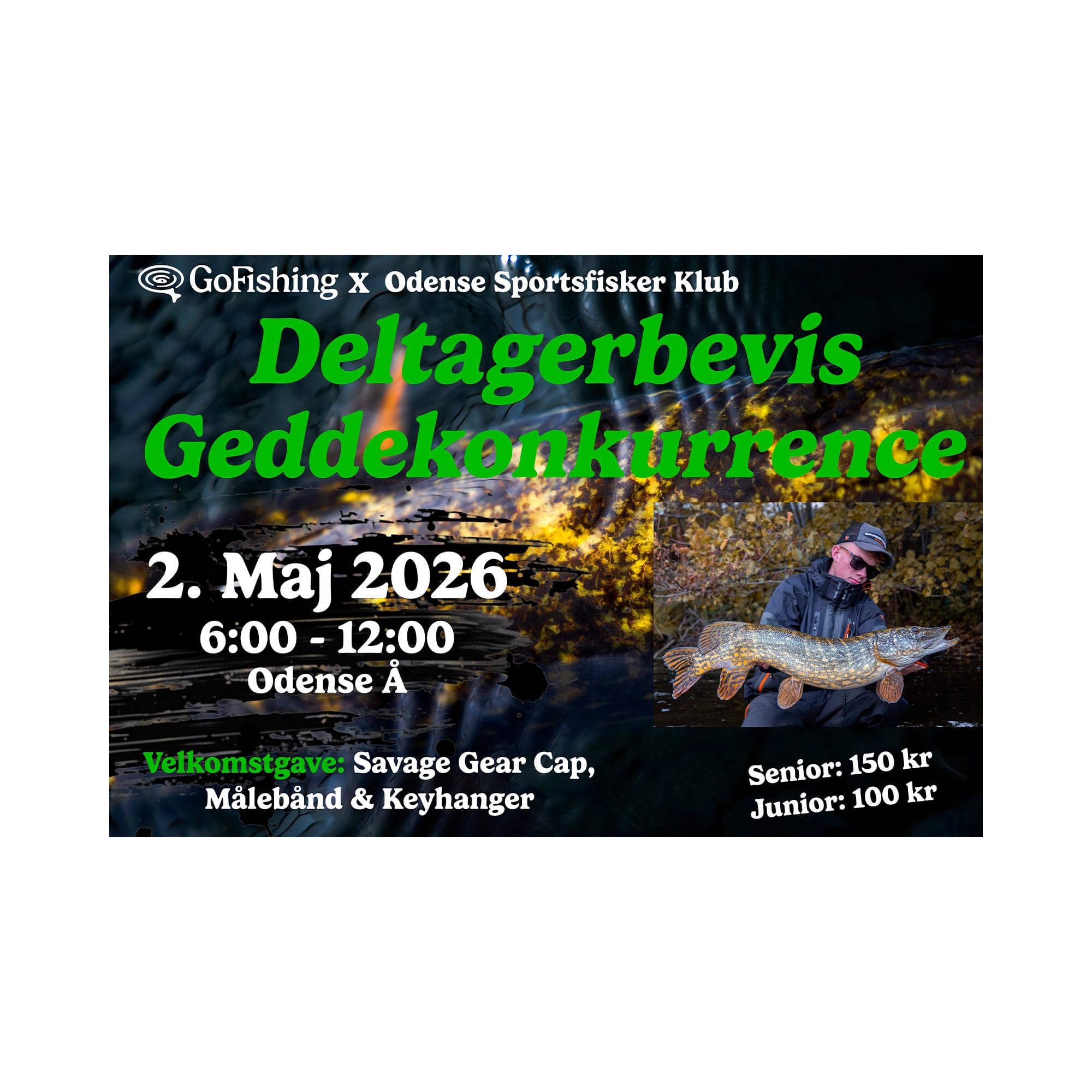 Deltagerbevis - Geddekonkurrence 2. Maj