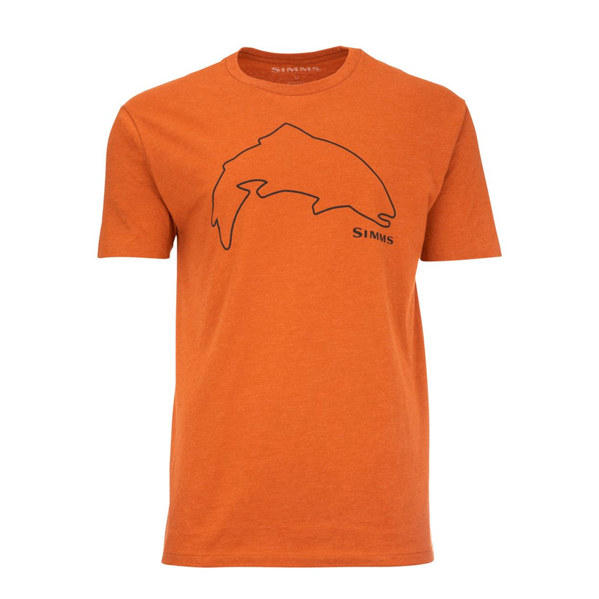 Trout Outline T-shirt - Amber